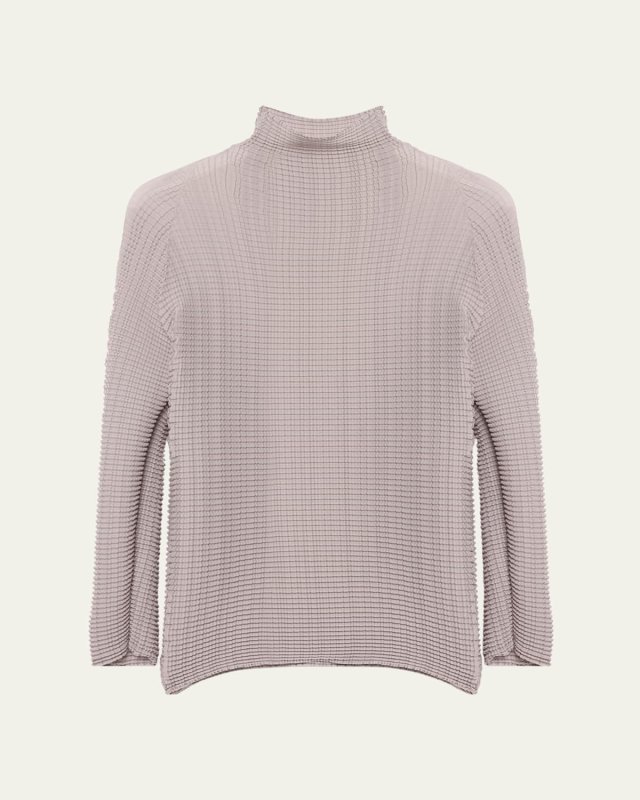 Wooly Pleats-46 High-Neck Top