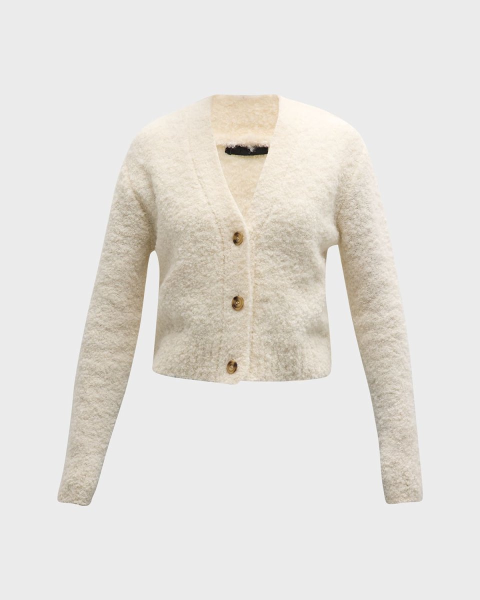 Wool-Blend Boucle Cropped Cardigan