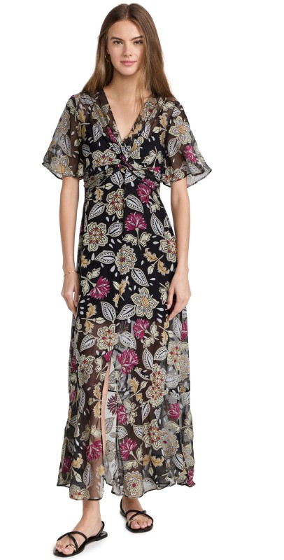 rag & bone Tamar Floral Dress Black Floral