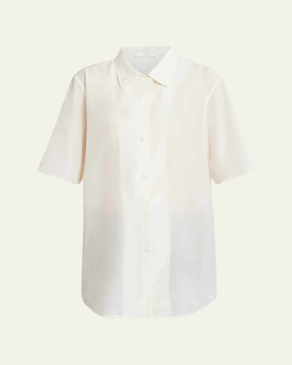 Vale Short-Sleeve Cotton Button-Down Shirt