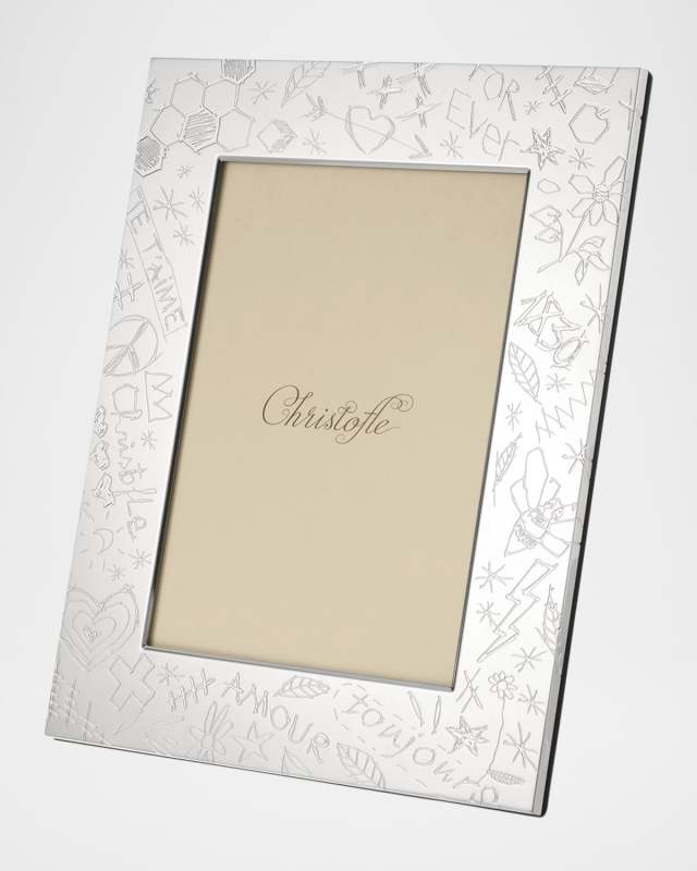 Graffiti Silver-Plated Picture Frame, 5" x 7"