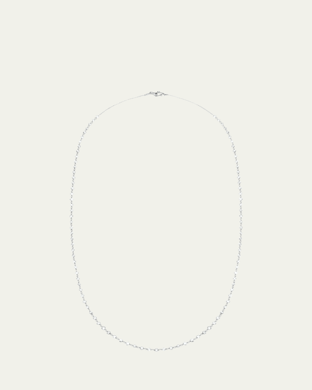 White Gold Rose-Cut Diamond Chain Necklace, 18"L