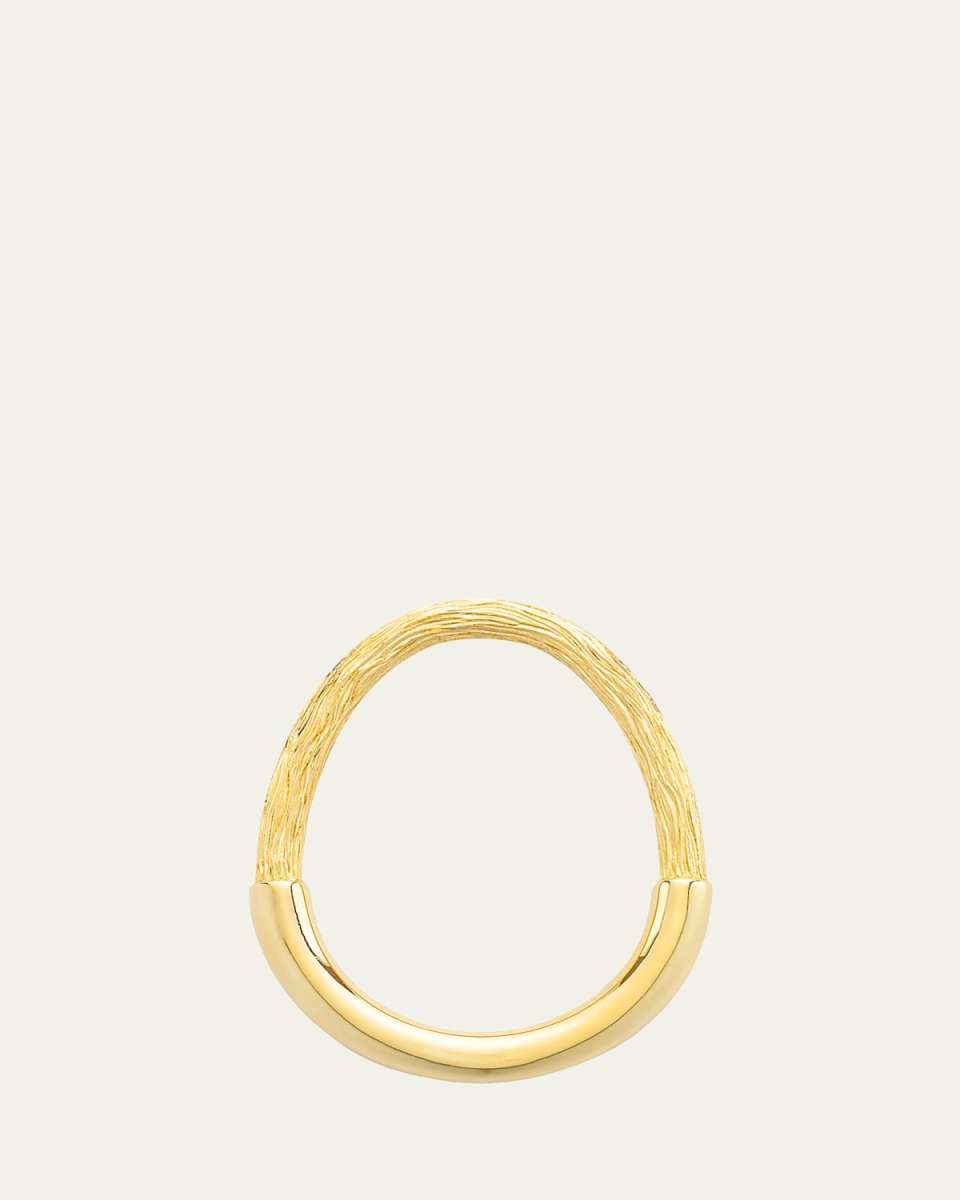 18K Yellow Gold Riviera Chasing Band Ring
