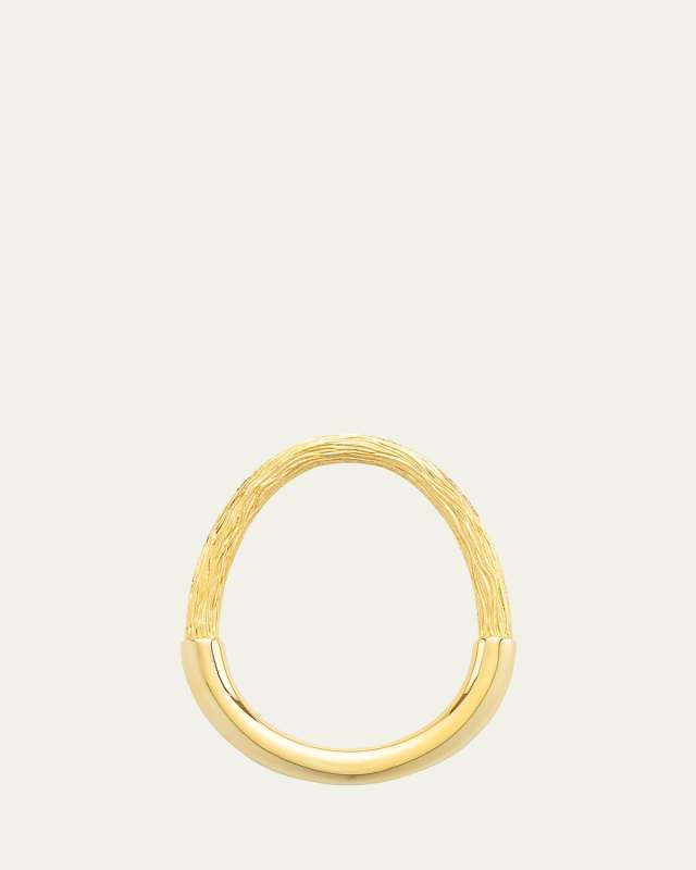 18K Yellow Gold Riviera Chasing Band Ring