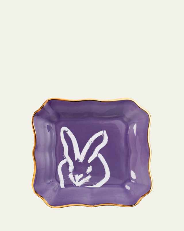 Portrait Plate with Gold Rim - Purple