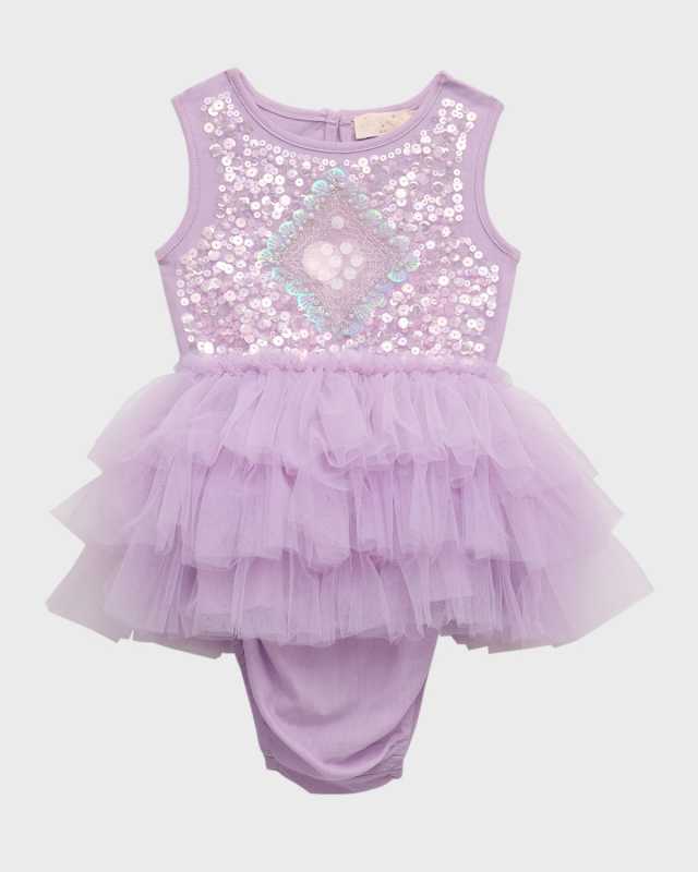 Girl's Mirror Ball Tiered Tutu Dress, Size 3M-24