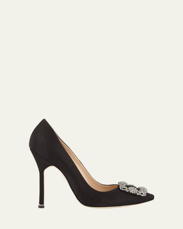 Hangisi 115mm Satin Crystal-Toe Pump