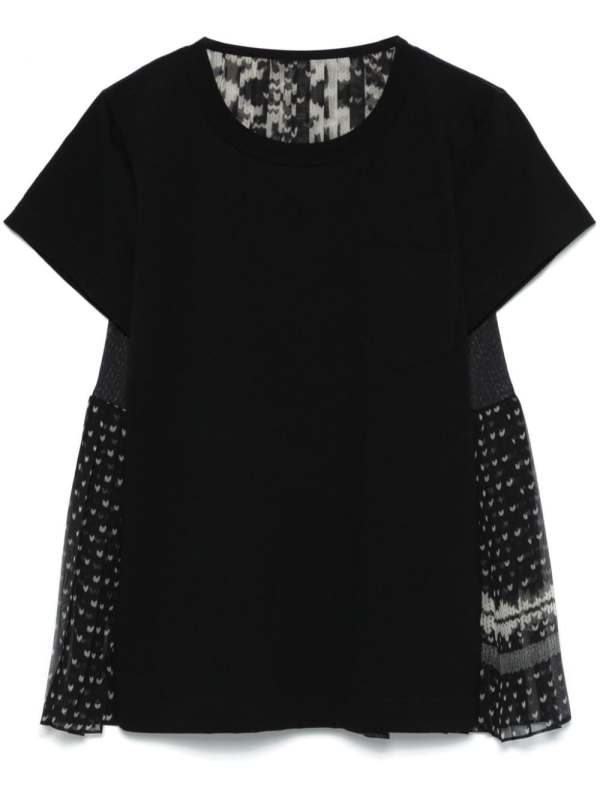 mix-print T-shirt