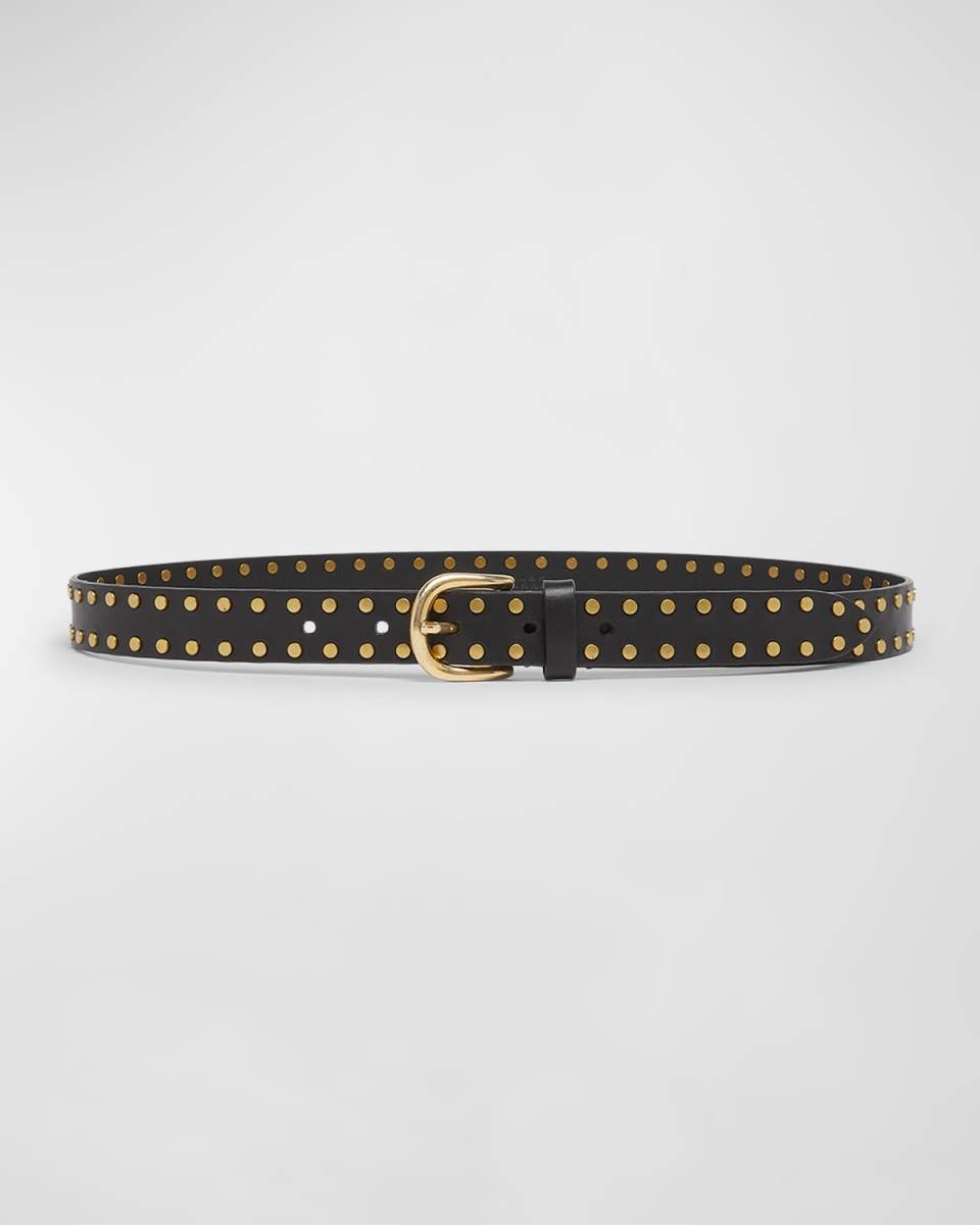 Zap Studded Leather Belt