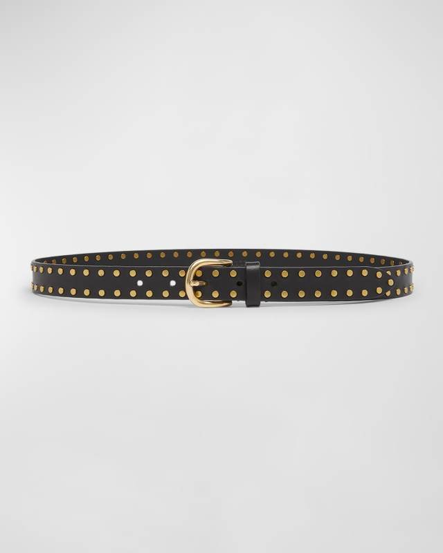 Zap Studded Leather Belt