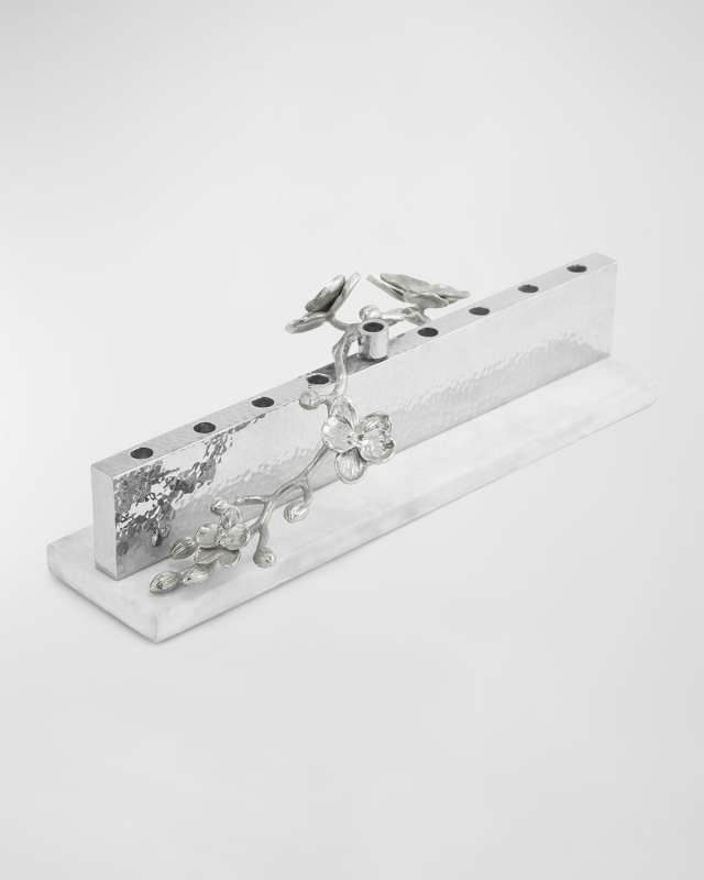 White Orchid Menorah