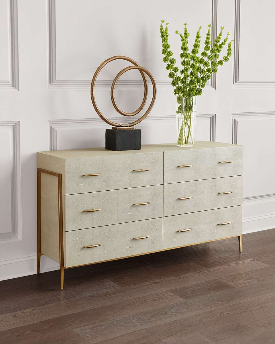 Morand Faux Shagreen 6-Drawer Chest
