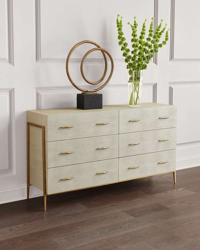 Morand Faux Shagreen 6-Drawer Chest