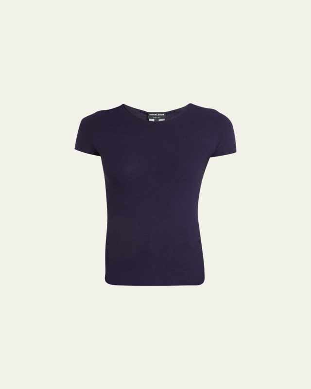 Rib Knit Short-Sleeve Top