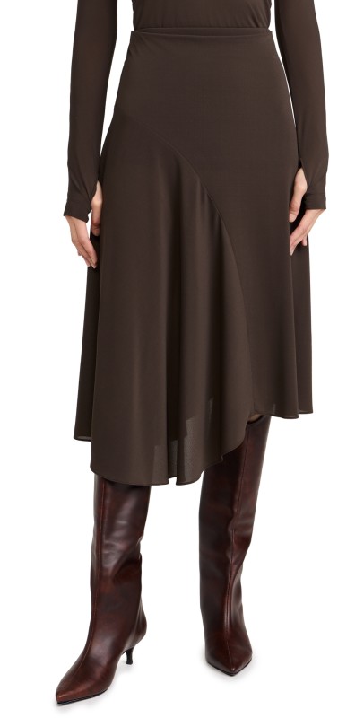 FAITHFULL THE BRAND Lintu Skirt Chocolate Brown