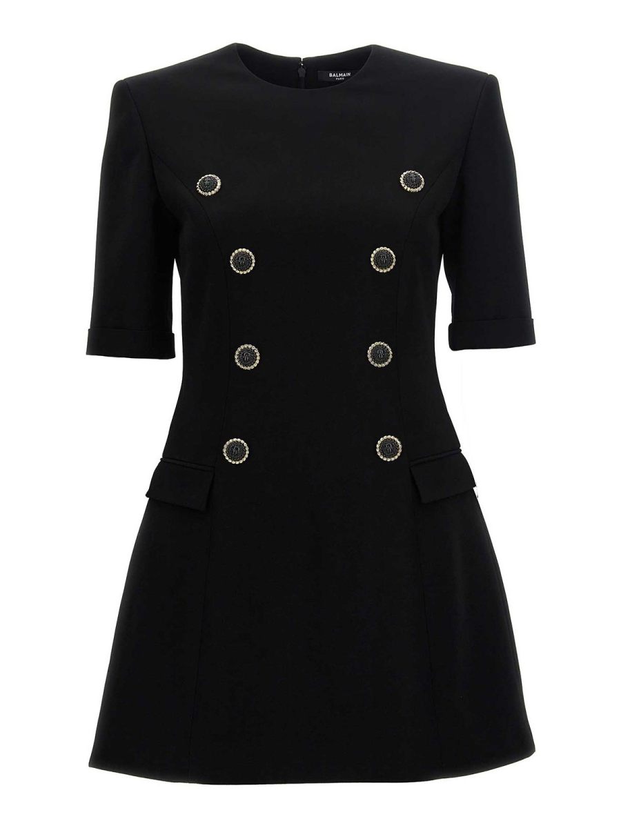 Balmain Robe Au Genou - Noir