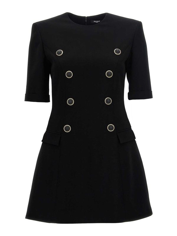 Balmain Robe Au Genou - Noir