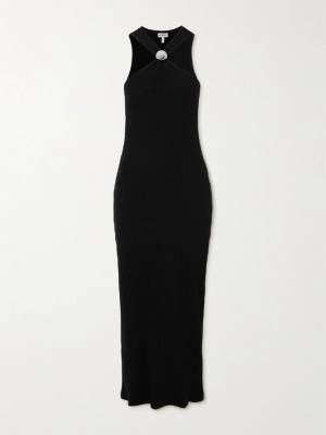 Loewe Embellished ribbed cotton-jersey midi dress