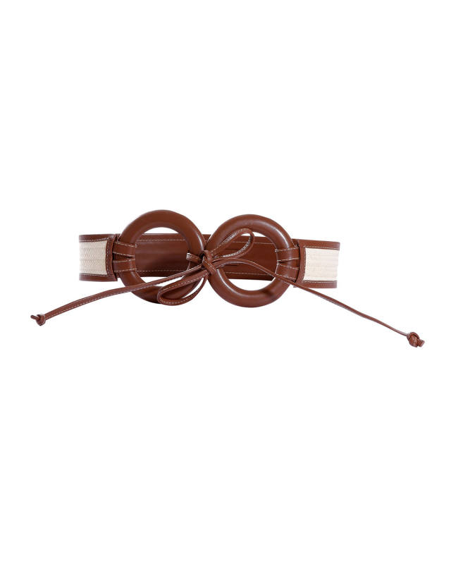 Zenu Ring Striped Canvas/Cana Flecha Self-Tie Belt