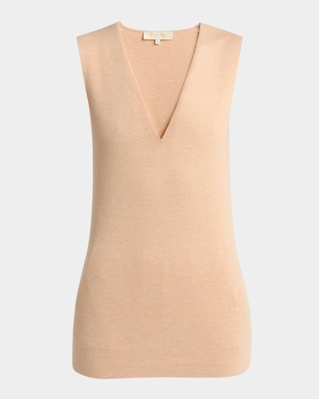 Cocooning Delicate Cashmere-Silk Tank Top