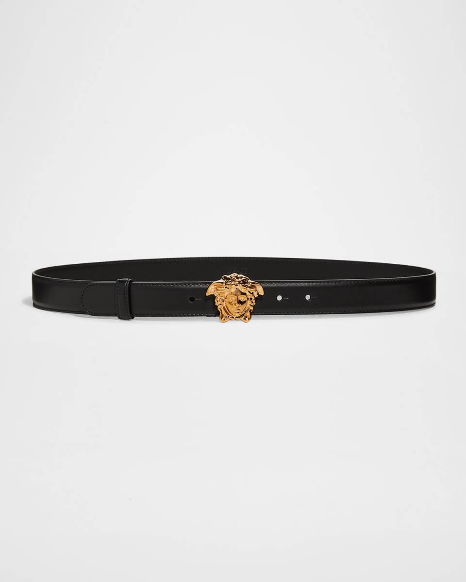 La Medusa 20mm Leather Belt, Black