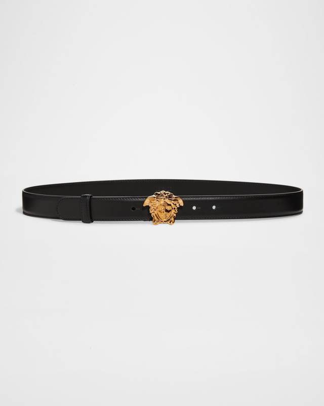 La Medusa 20mm Leather Belt, Black