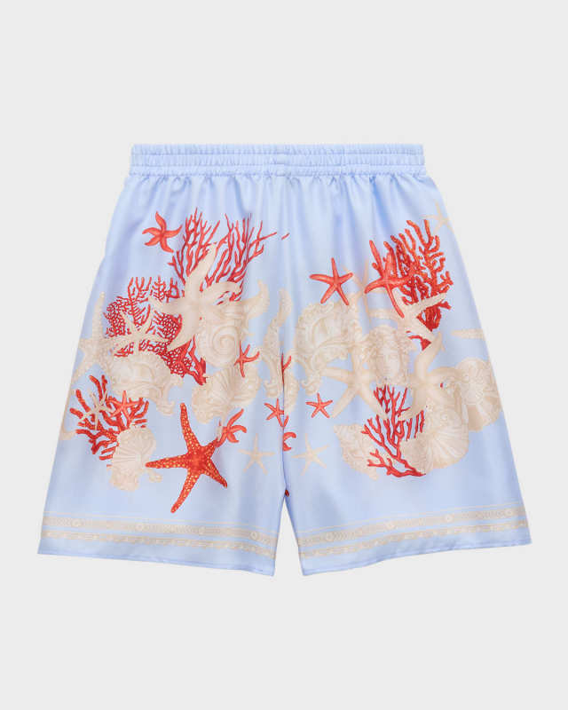 Boy's La Mer Barocco-Trim Shorts, Size 4-6