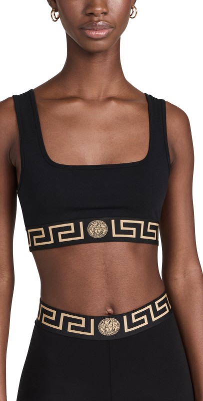 Versace Topeka Jersey Bi-Stretch Cotton Underwear Top A1008-Black