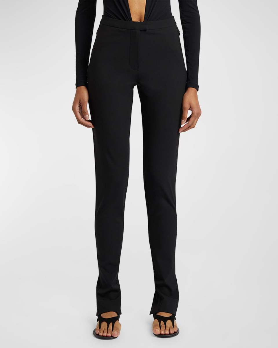 Racquet Mid-Rise Slim-Leg Zip-Hem Tailored Trousers