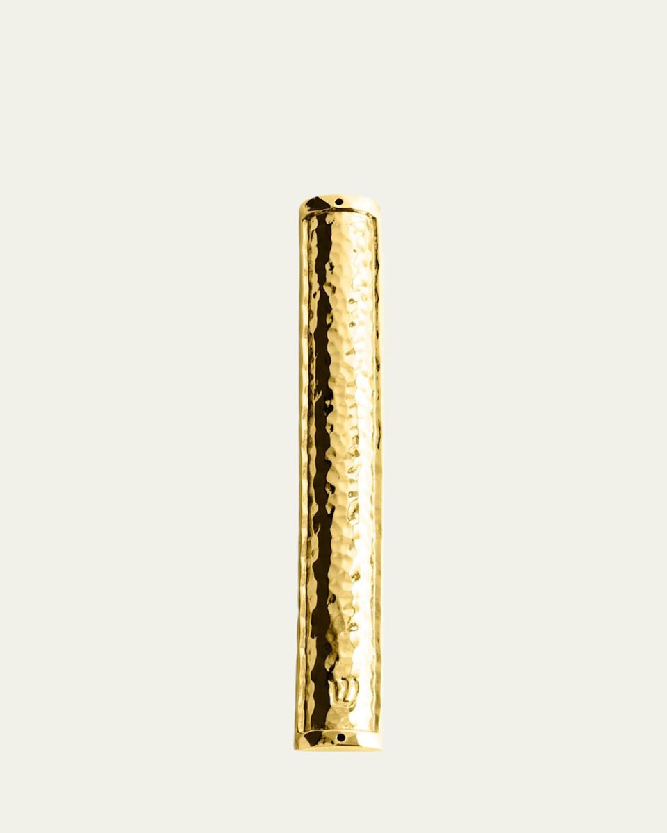 Hammertone Large Mezuzah, Gold