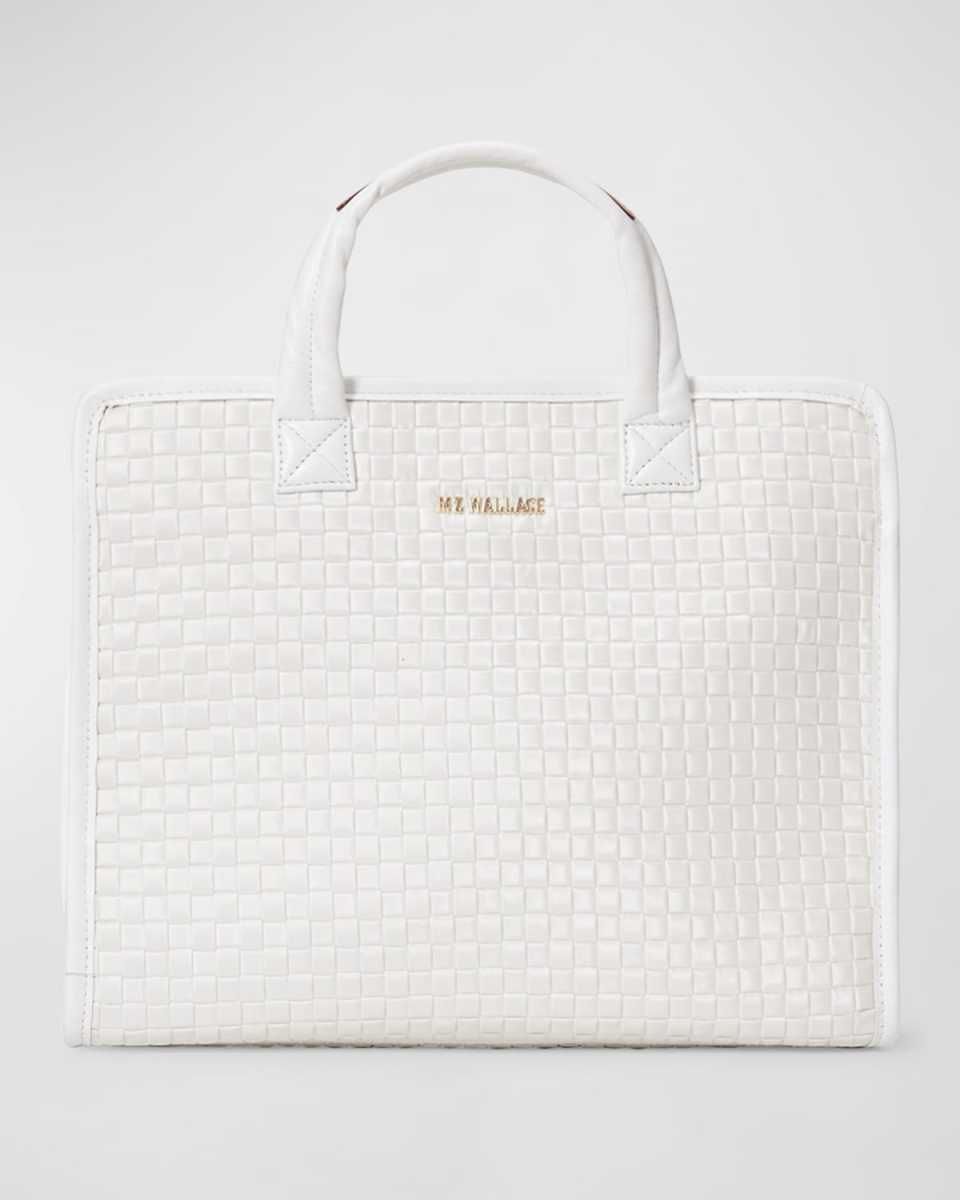 Medium Woven Nylon Box Tote Bag