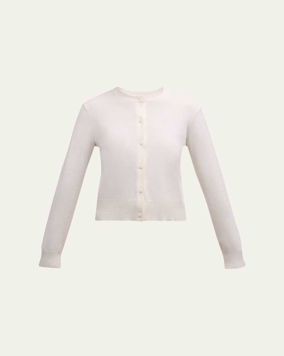 Wool Cashmere Shank-Button Cardigan