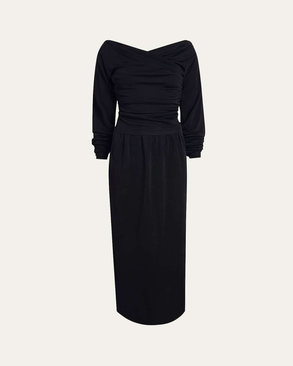 Fable Gathered Off-Shoulder Dress