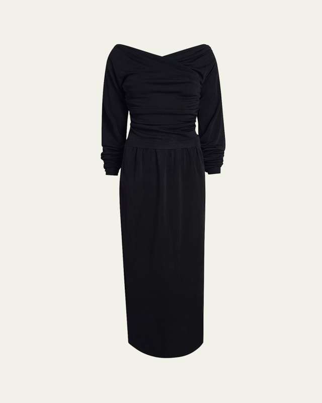 Fable Gathered Off-Shoulder Dress