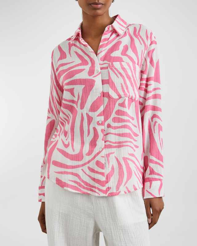 Ellis Tiger Button-Front Shirt