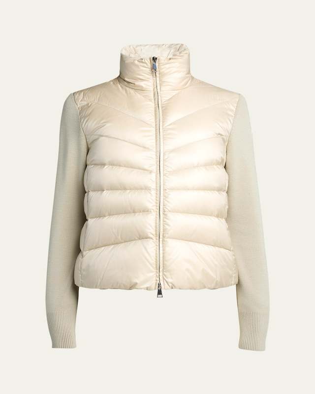 Lightweight Wool Puffer Cardigan