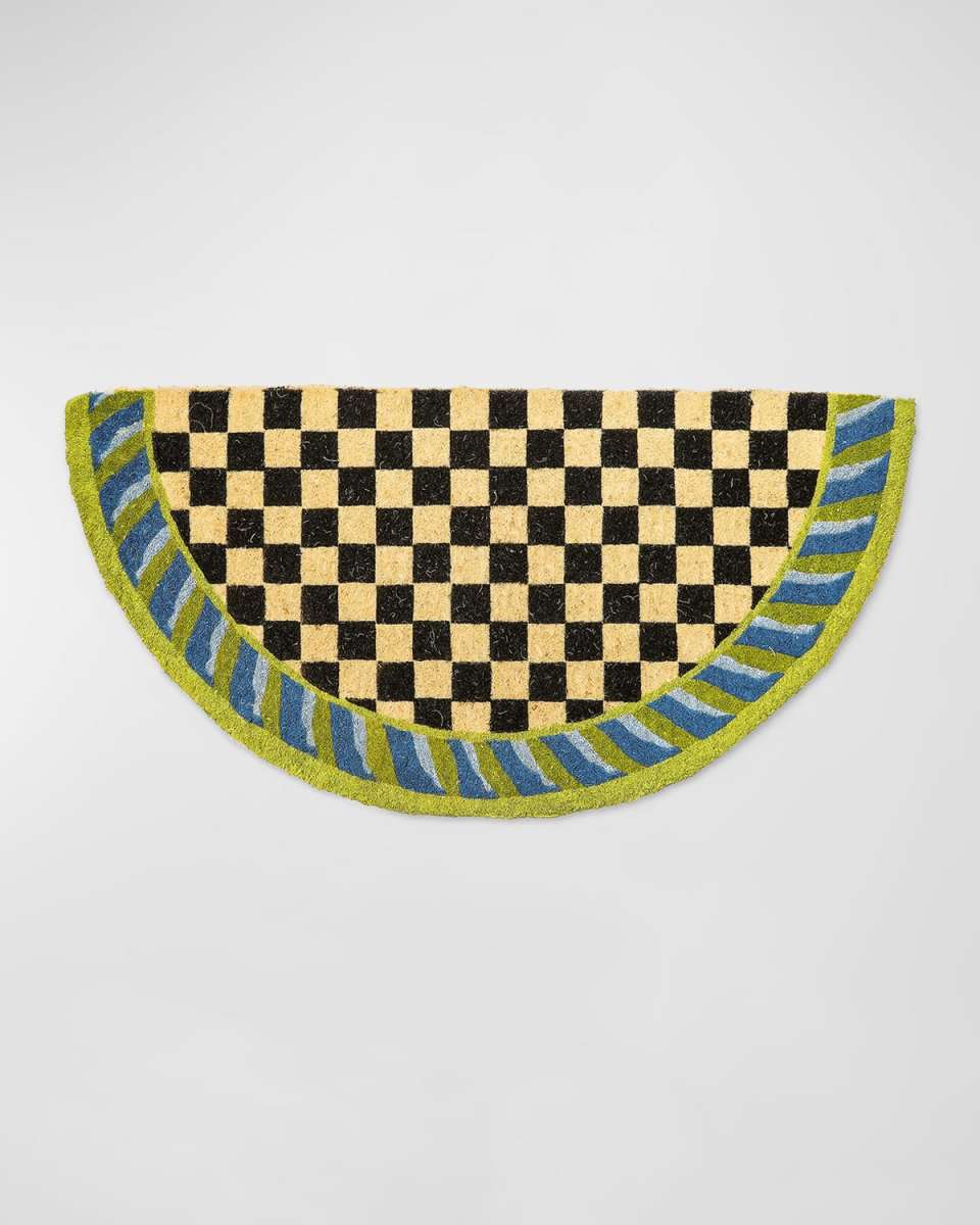Courtly Check Half Round Entrance Mat