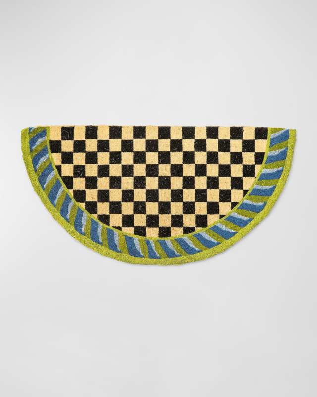 Courtly Check Half Round Entrance Mat