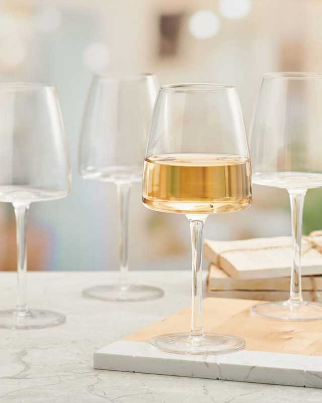 Cora 13 oz. White Wine Glasses, Set of 4
