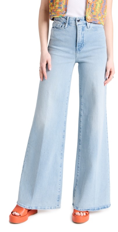 Good American Good Waist Palazzo Jeans Blue452