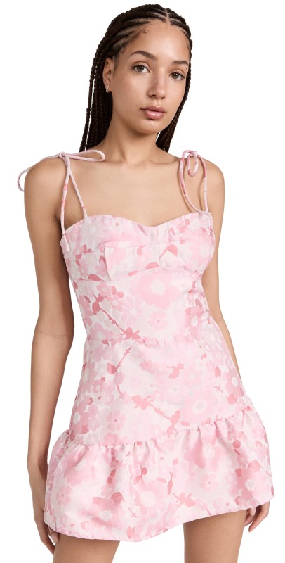 Amanda Uprichard Champagne Skort Romper Cherry Blossom Brocade