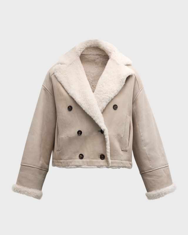 Reversible Suede To Shearling Short Jacket