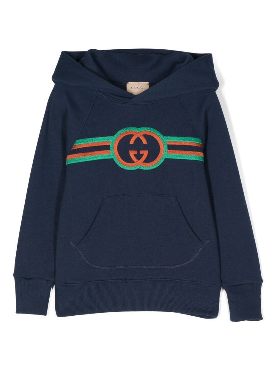 logo-embroidered cotton hoodie