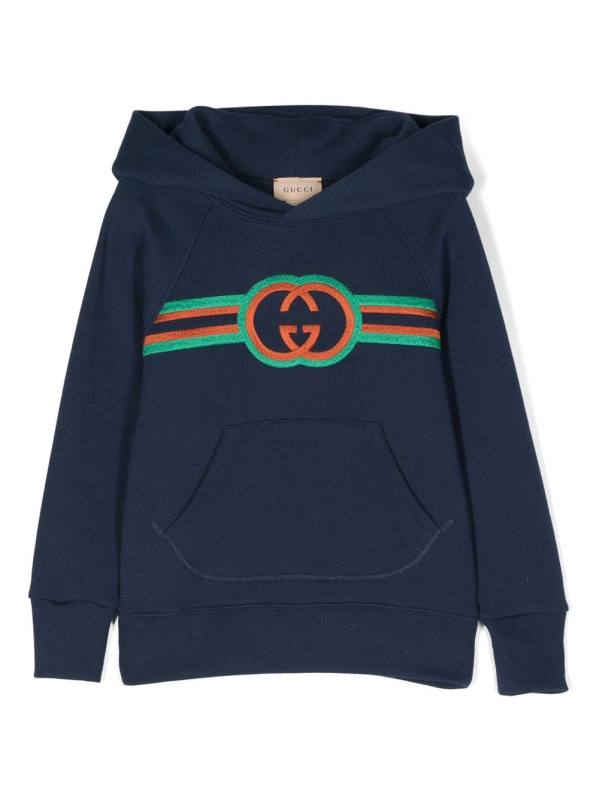 logo-embroidered cotton hoodie