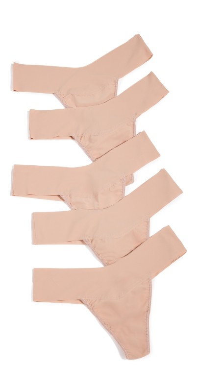 Hanky Panky Breathe Natural Thong 5 Pack Taupe