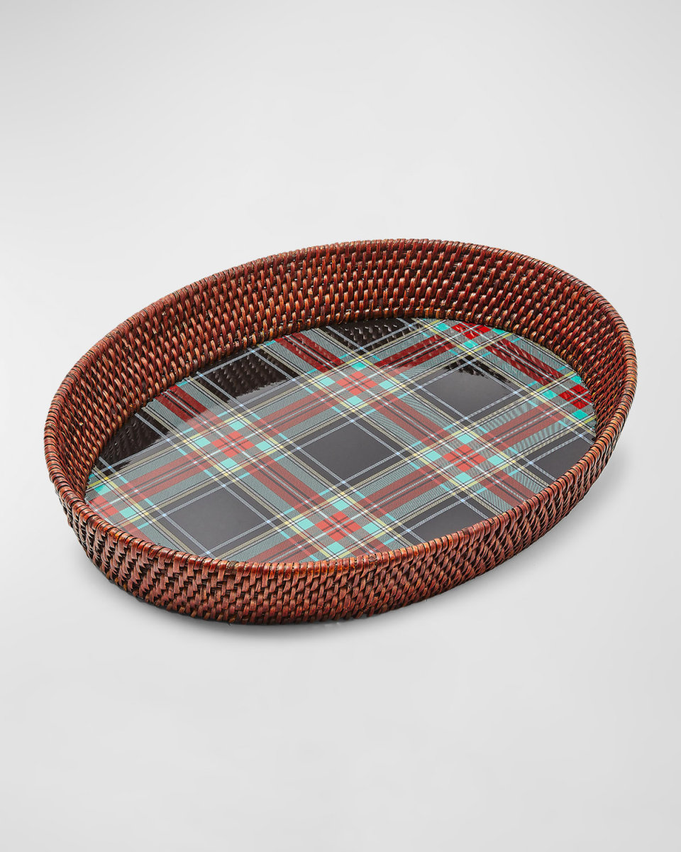 Tartan Rattan Small Serving Tray