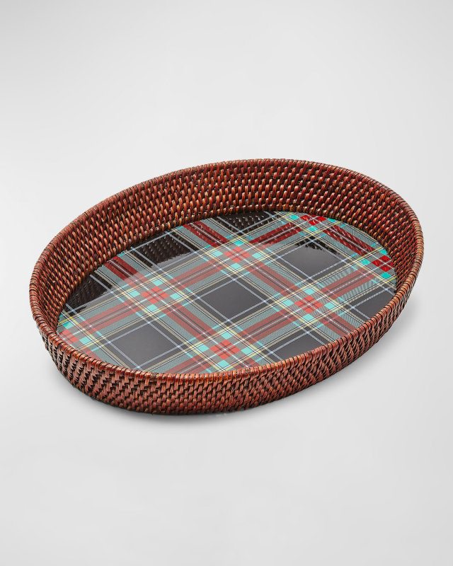Tartan Rattan Small Serving Tray