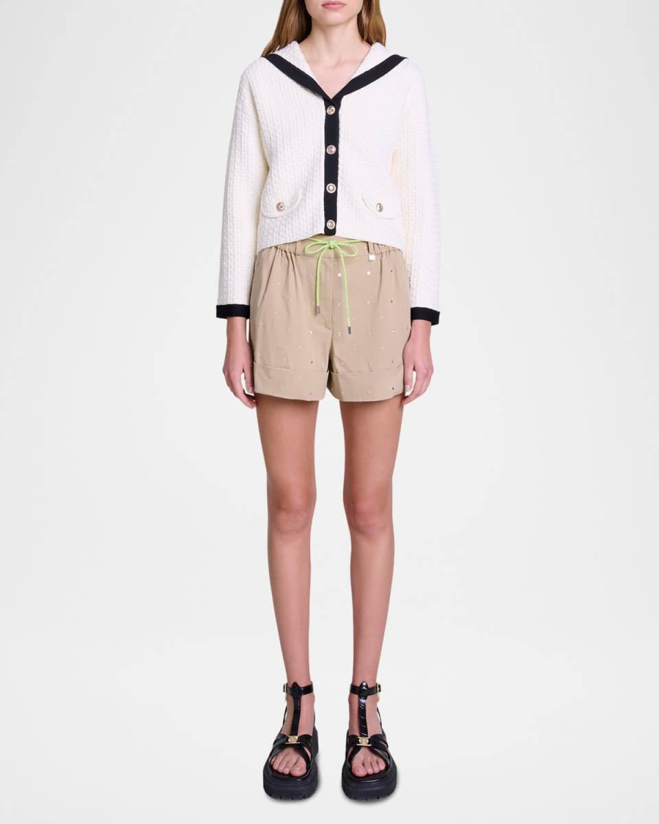 Mulette Textured Woven Knit Cardigan
