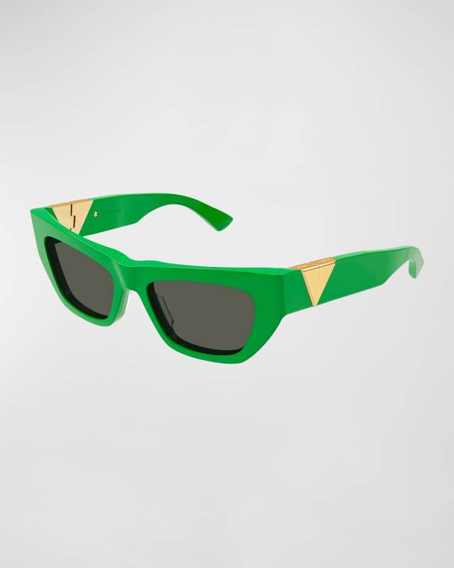 Inverted Triangle Acetate Cat-Eye Sunglasses