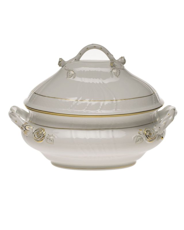 Golden Edge Tureen with Branch Handle